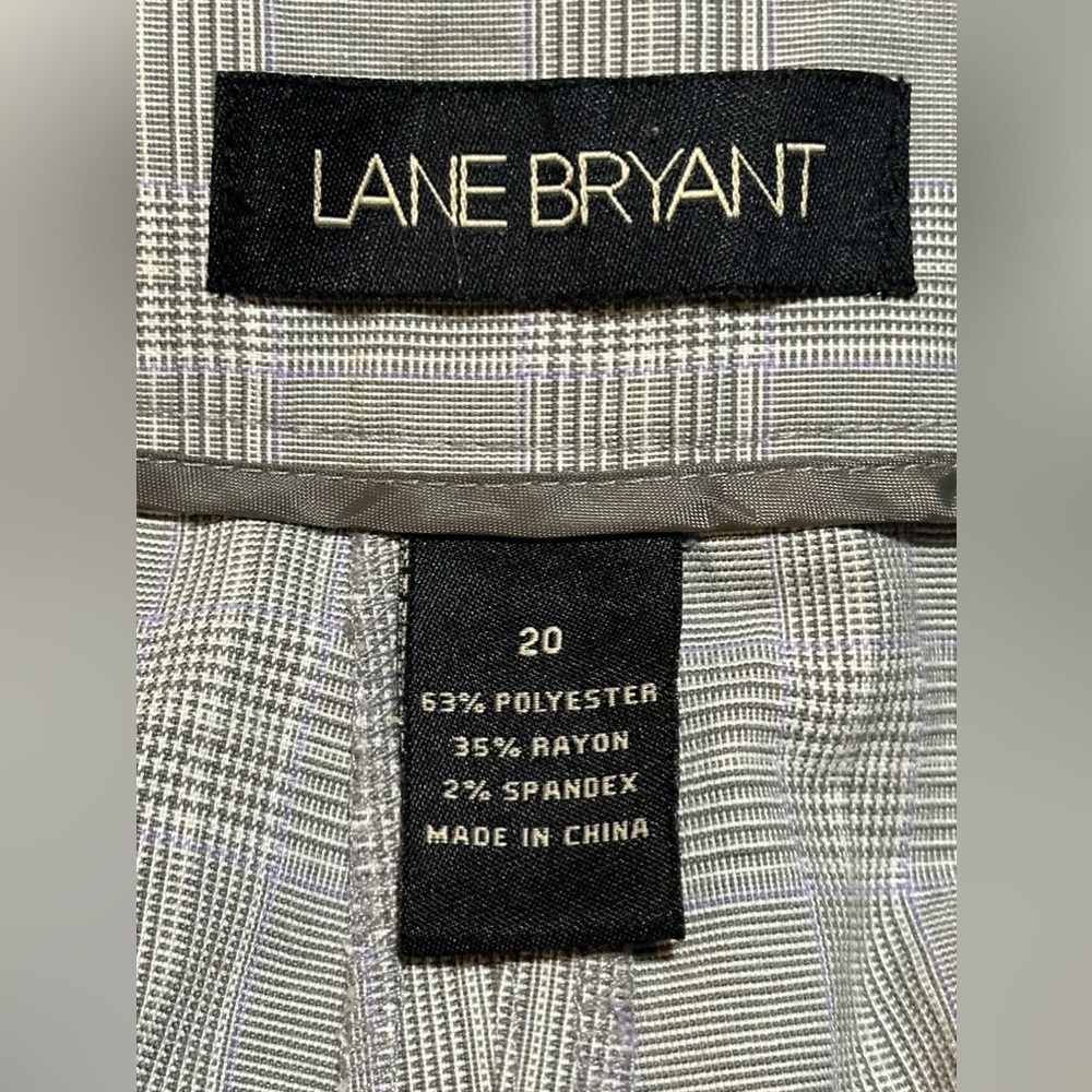 SOLD Lane Bryant grey flat front cuffed plaid bermuda shorts 20W - Picture 4 of 5